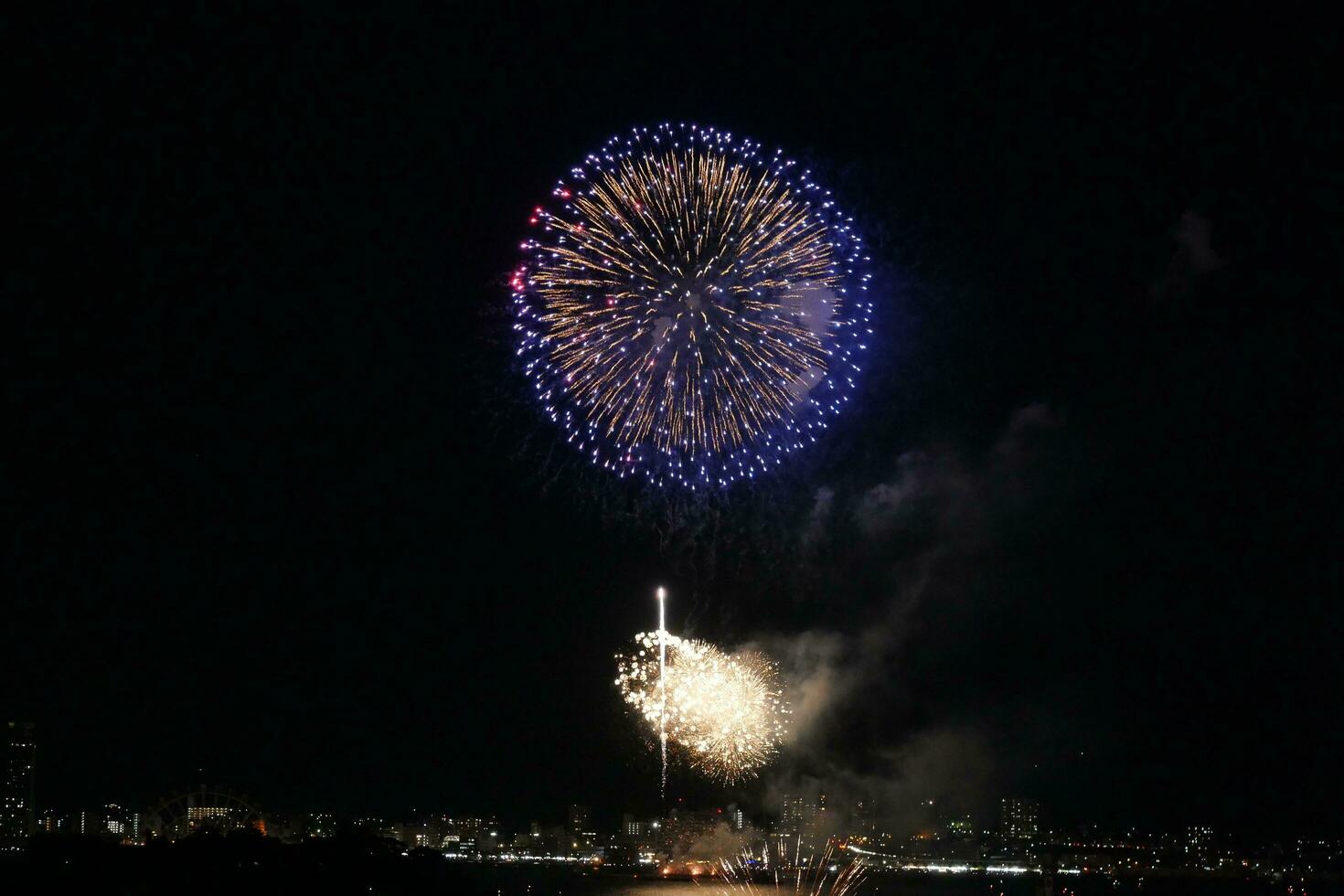 fireworks over the water photo