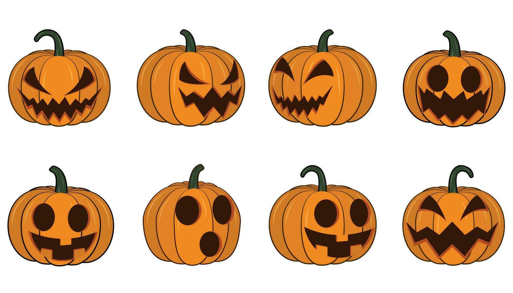 scary pumpkins halloween vector