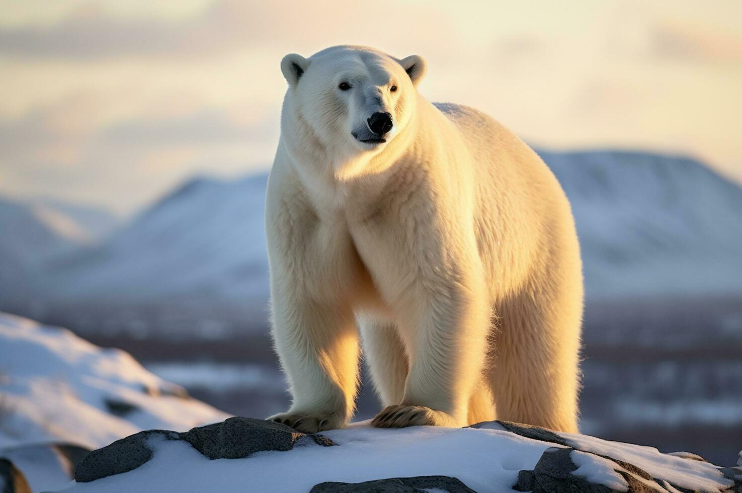 polar oso en sus natural habitat en el ártico círculo. ai generado foto