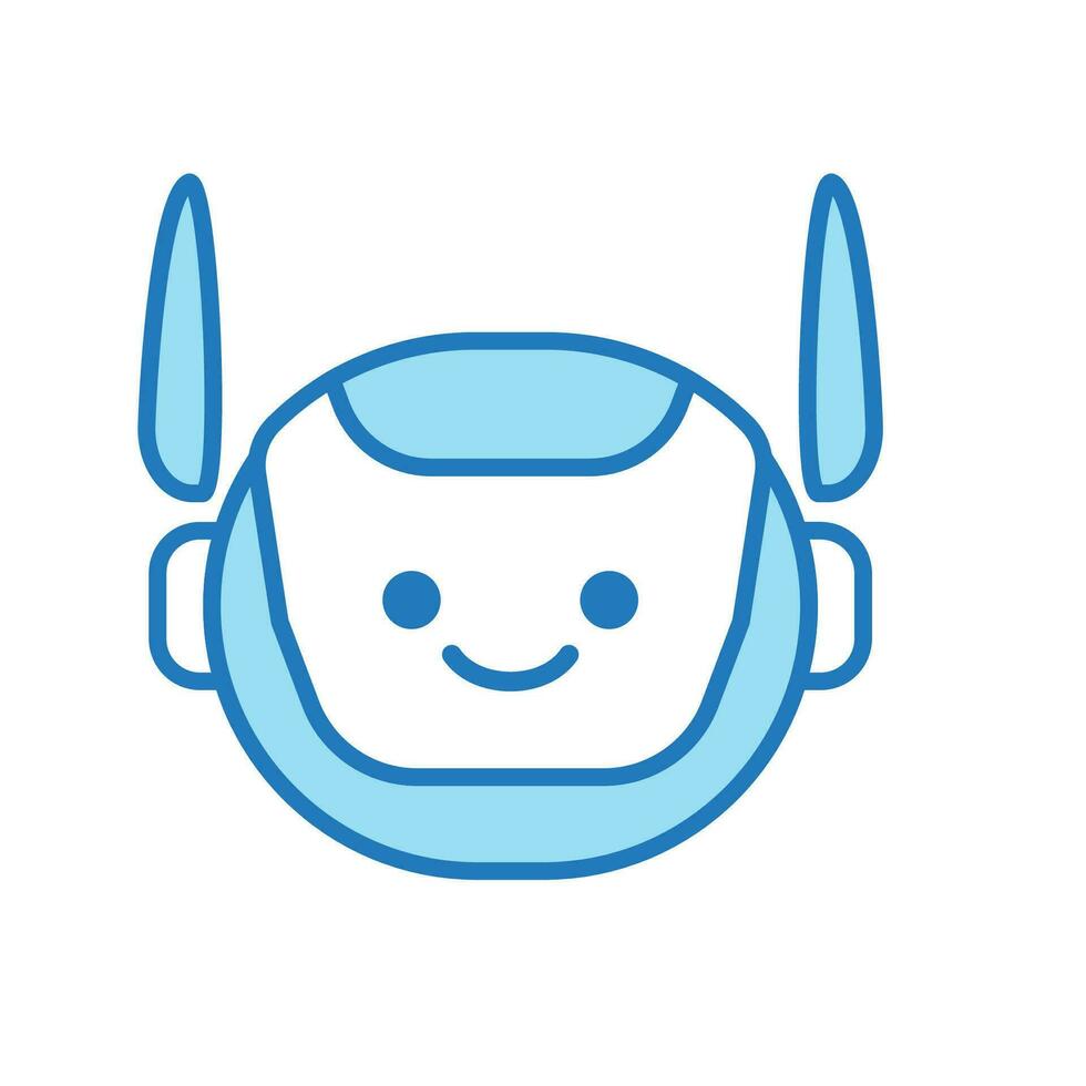 Robot Head Avatar Vector Design. Cartoon Robot Head Icon