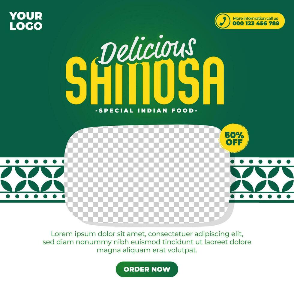 Special indian food menu design for social media post template vector