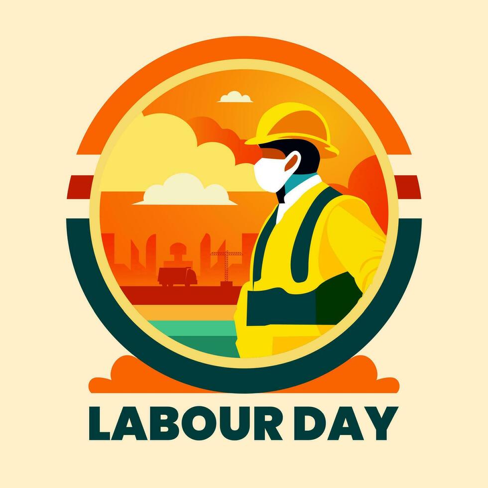 Happy labour day social media post design template vector