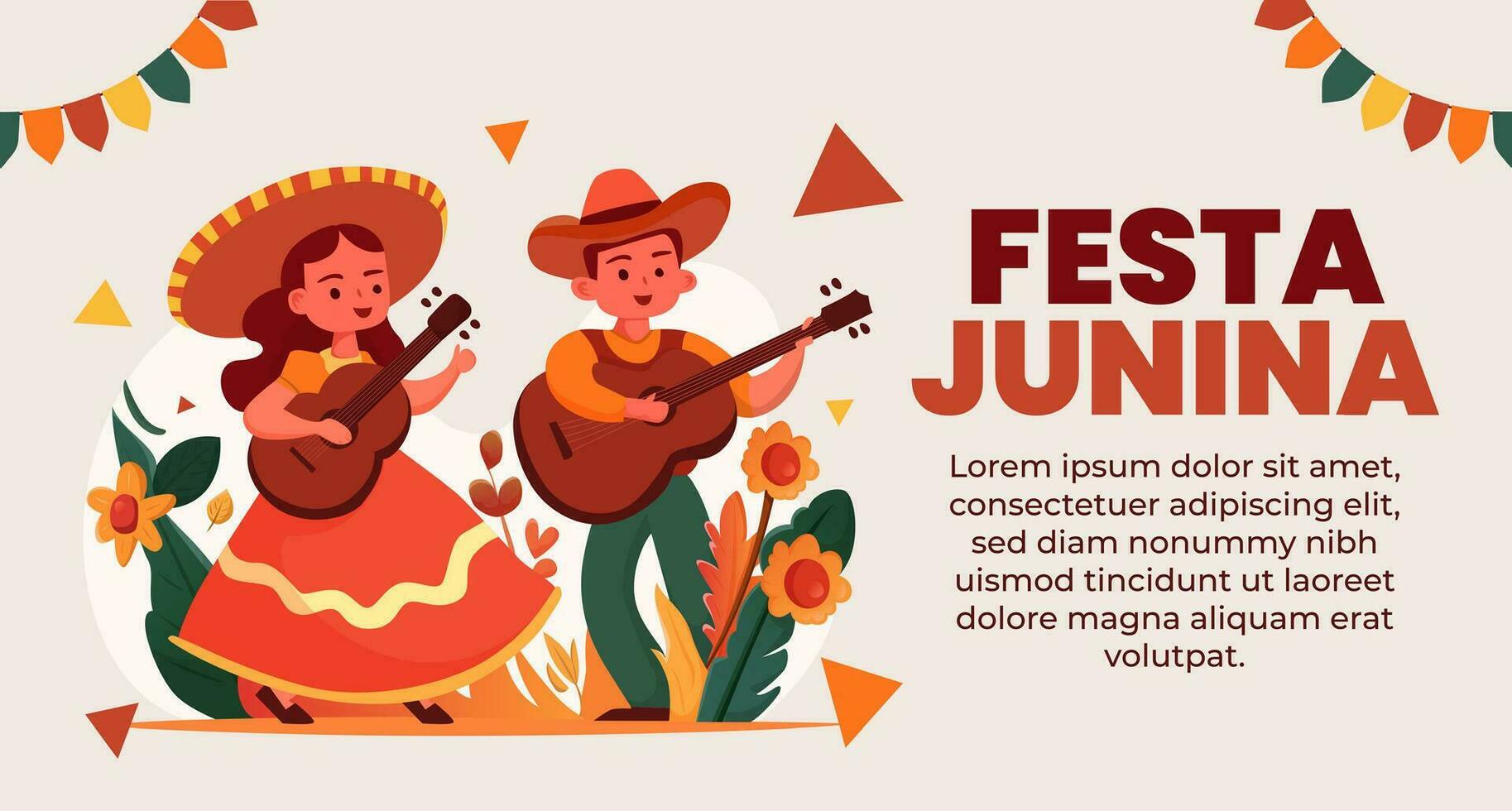 Festa Junina illustration for banner design template vector