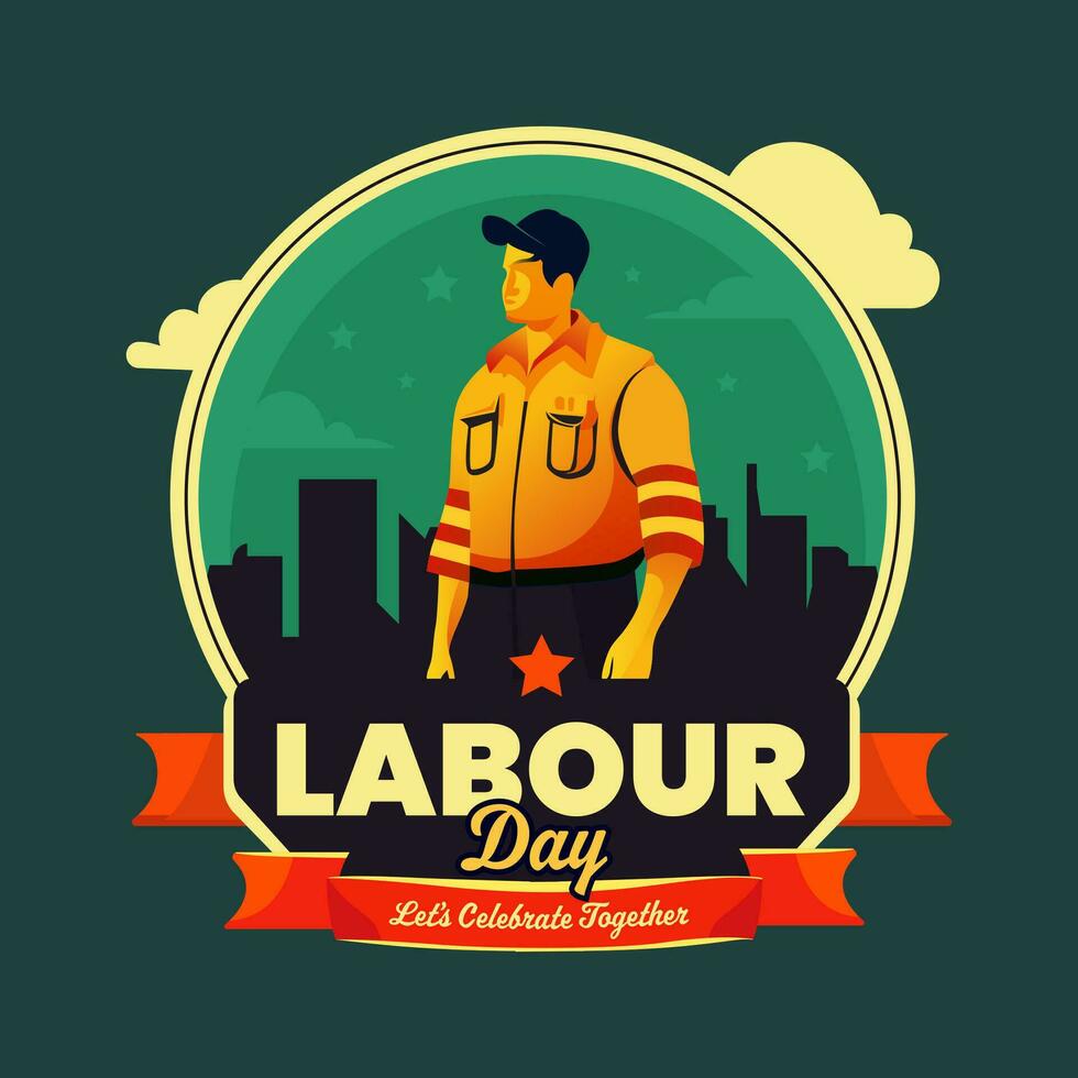 Happy labour day social media post design template vector