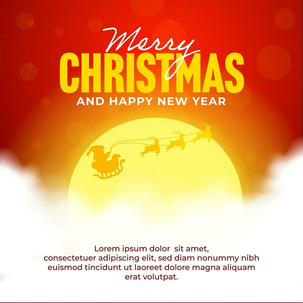 Merry Christmas and Happy New Year greeting vector