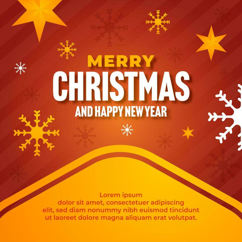 Merry Christmas and Happy New Year greeting vector