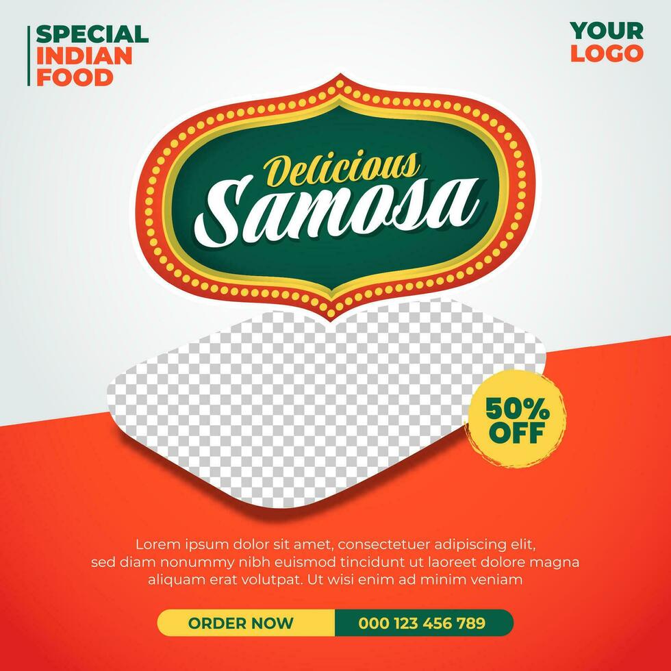 Special indian food menu design for social media post template vector
