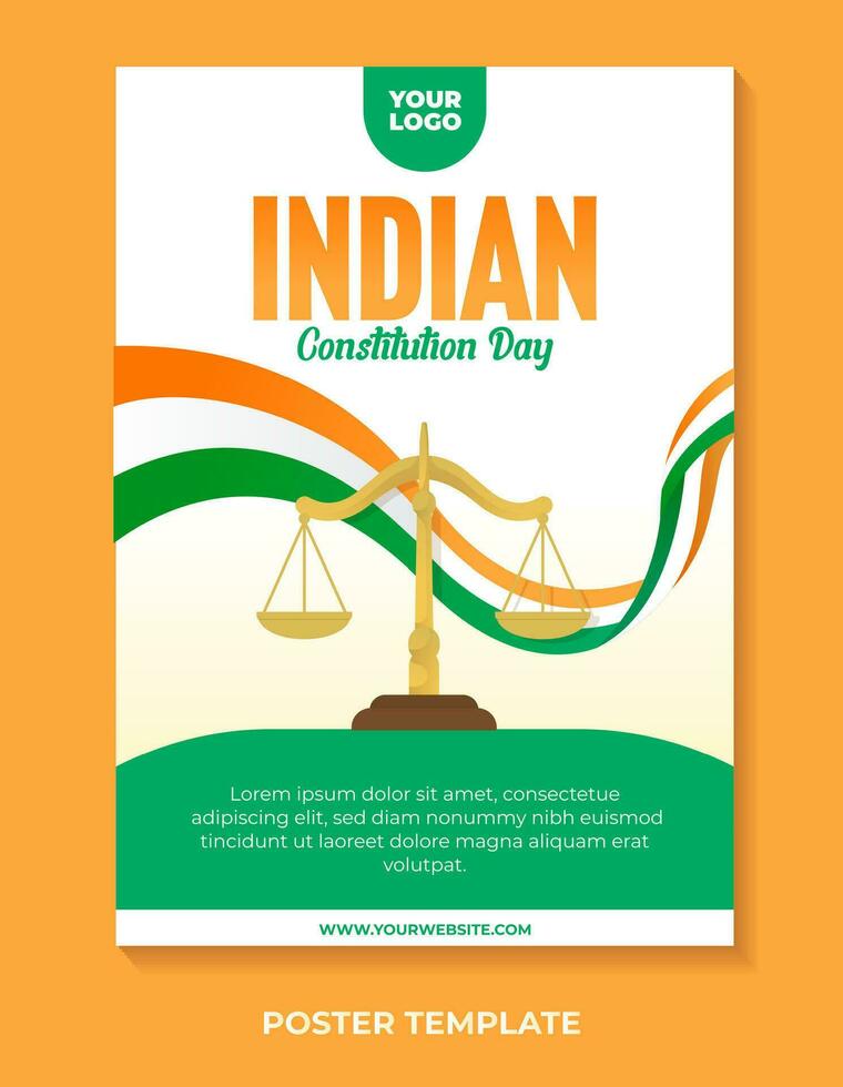 Indian constitution day poster design vector