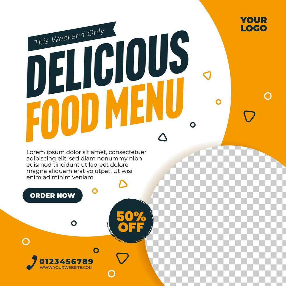 Social media design template for restaurant vector