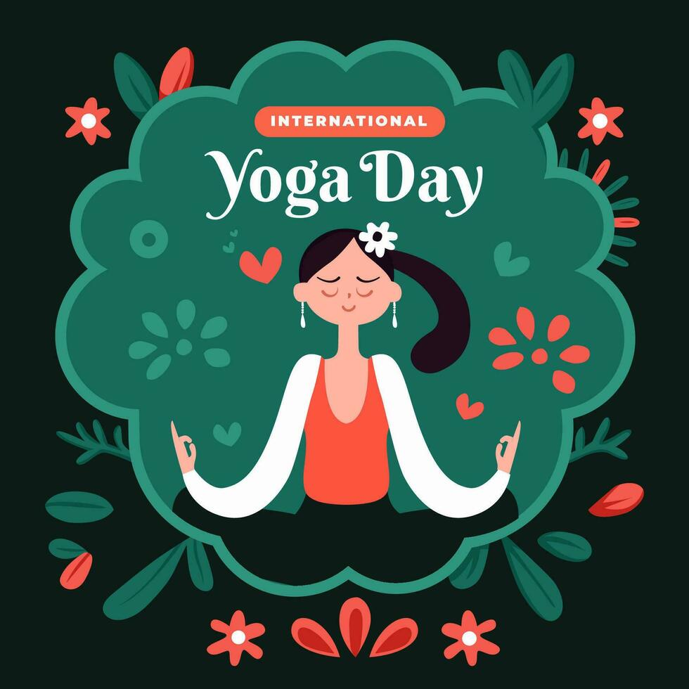 ilustración del día internacional del yoga vector