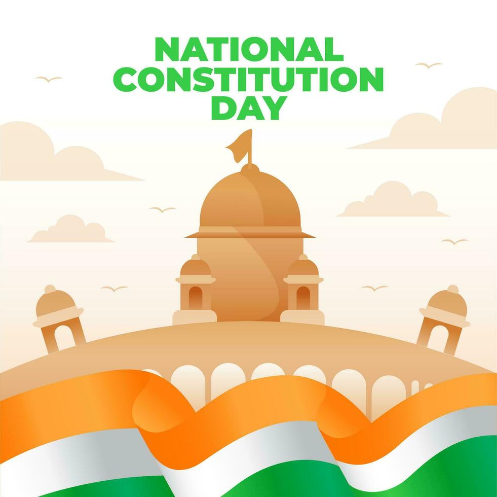 Indian constitution day social media post design vector