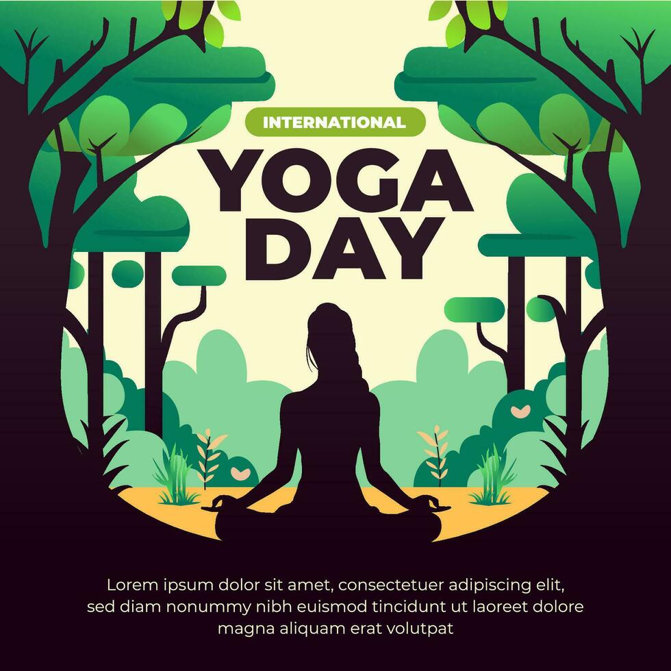 International yoga day illustration vector