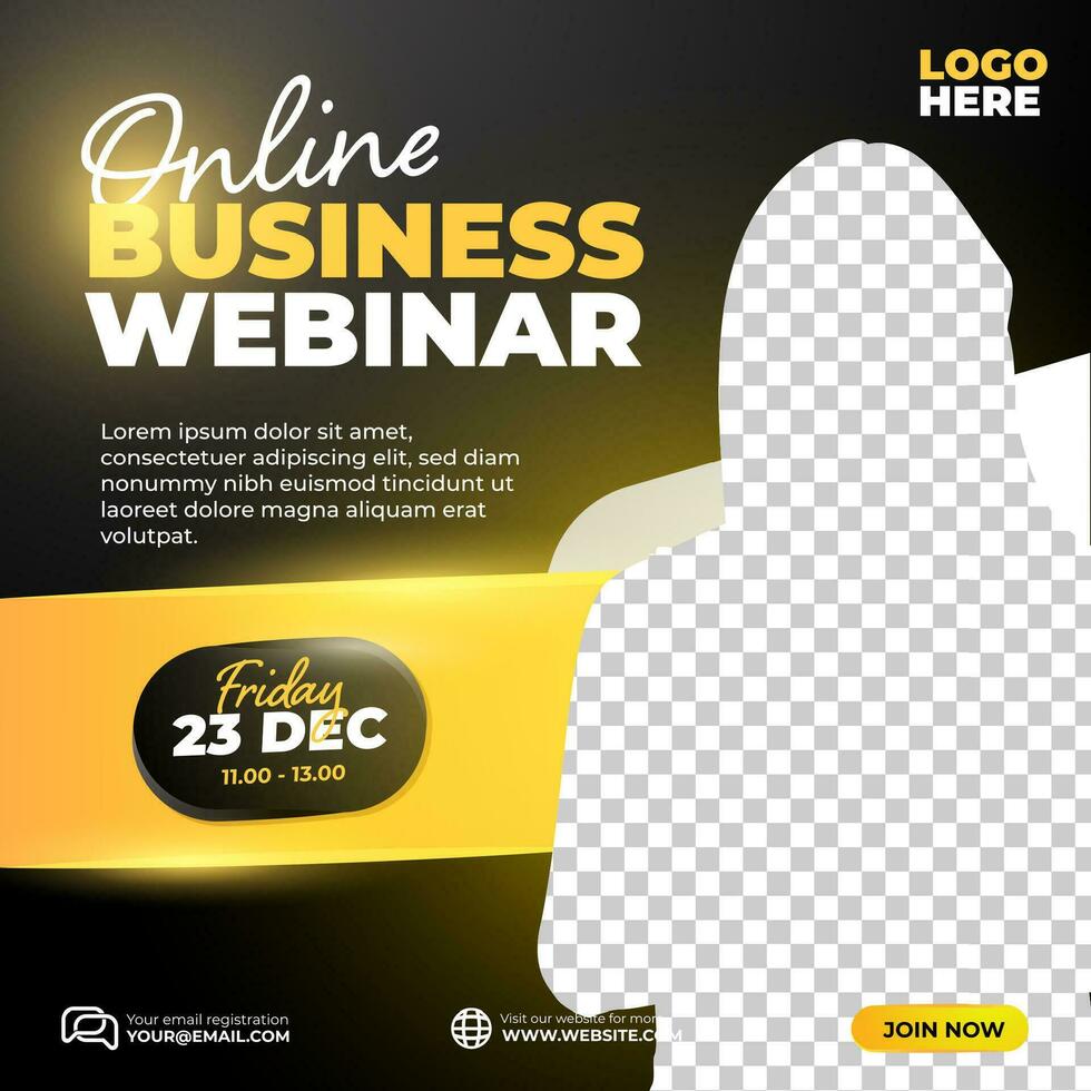 Online business webinar social media live post template design vector