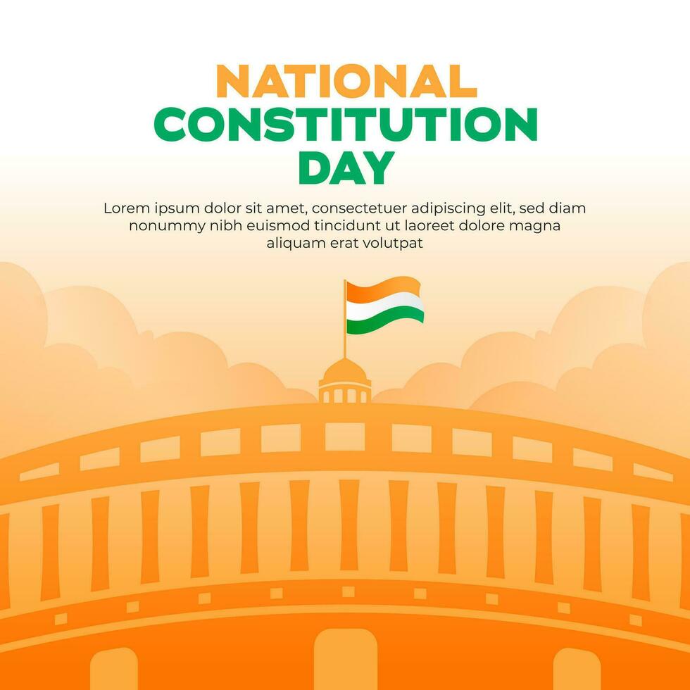 Indian constitution day social media post design vector