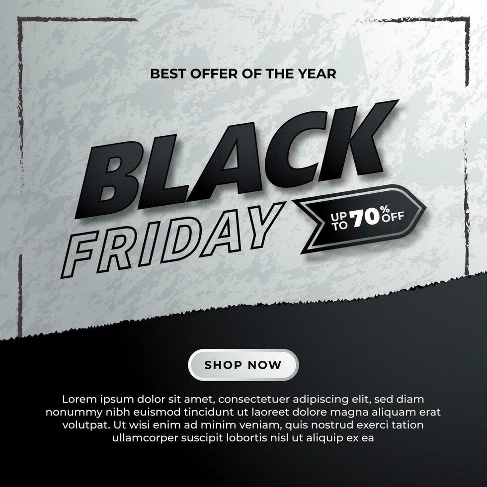 Black friday sale social media template vector