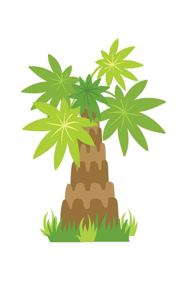 Palm Tree Illustration In Flat Style Isolated In White Background. Tropical Summer Plant Illustration. vector