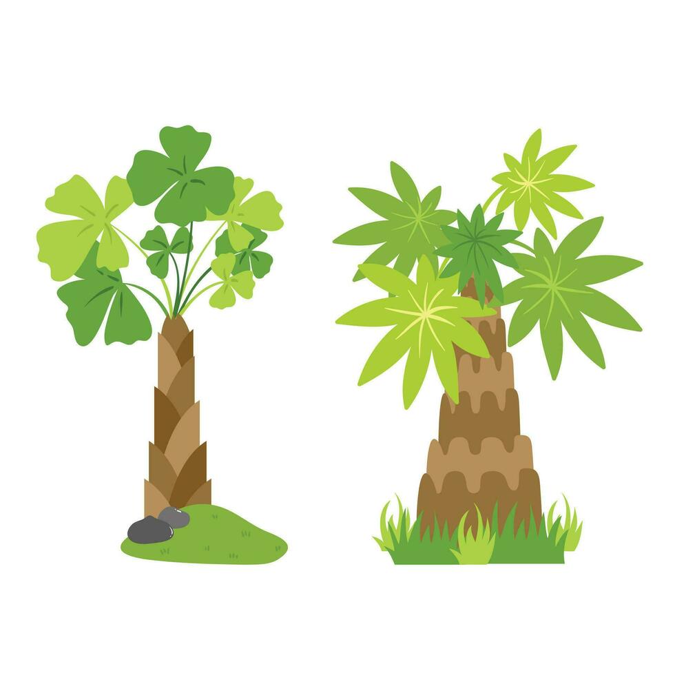 Palm Tree Illustration In Flat Style Isolated In White Background. Tropical Summer Plant Illustration. vector