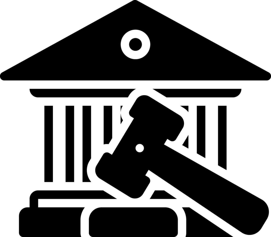 solid icon for court vector