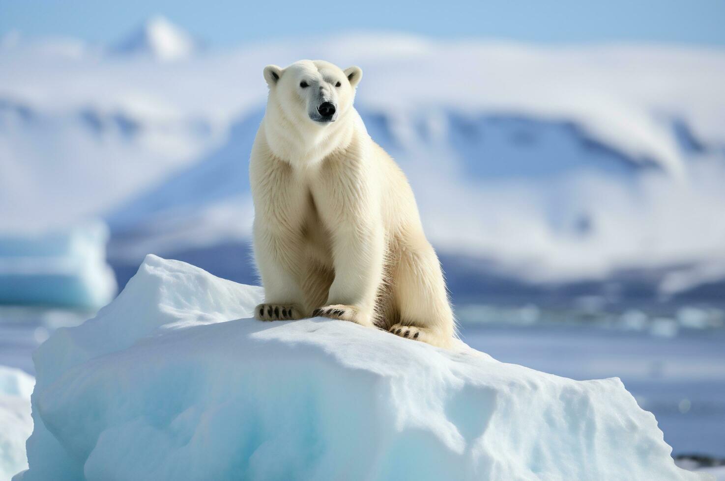 polar oso en iceberg en sus natural habitat en el ártico círculo. ai generado foto