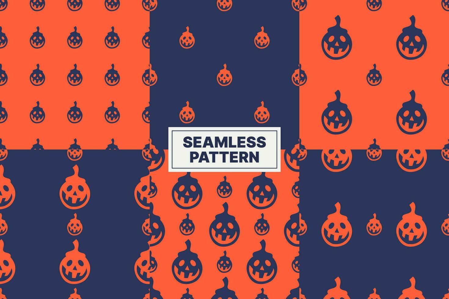 vector halloween pumpkin element seamless pattern collection