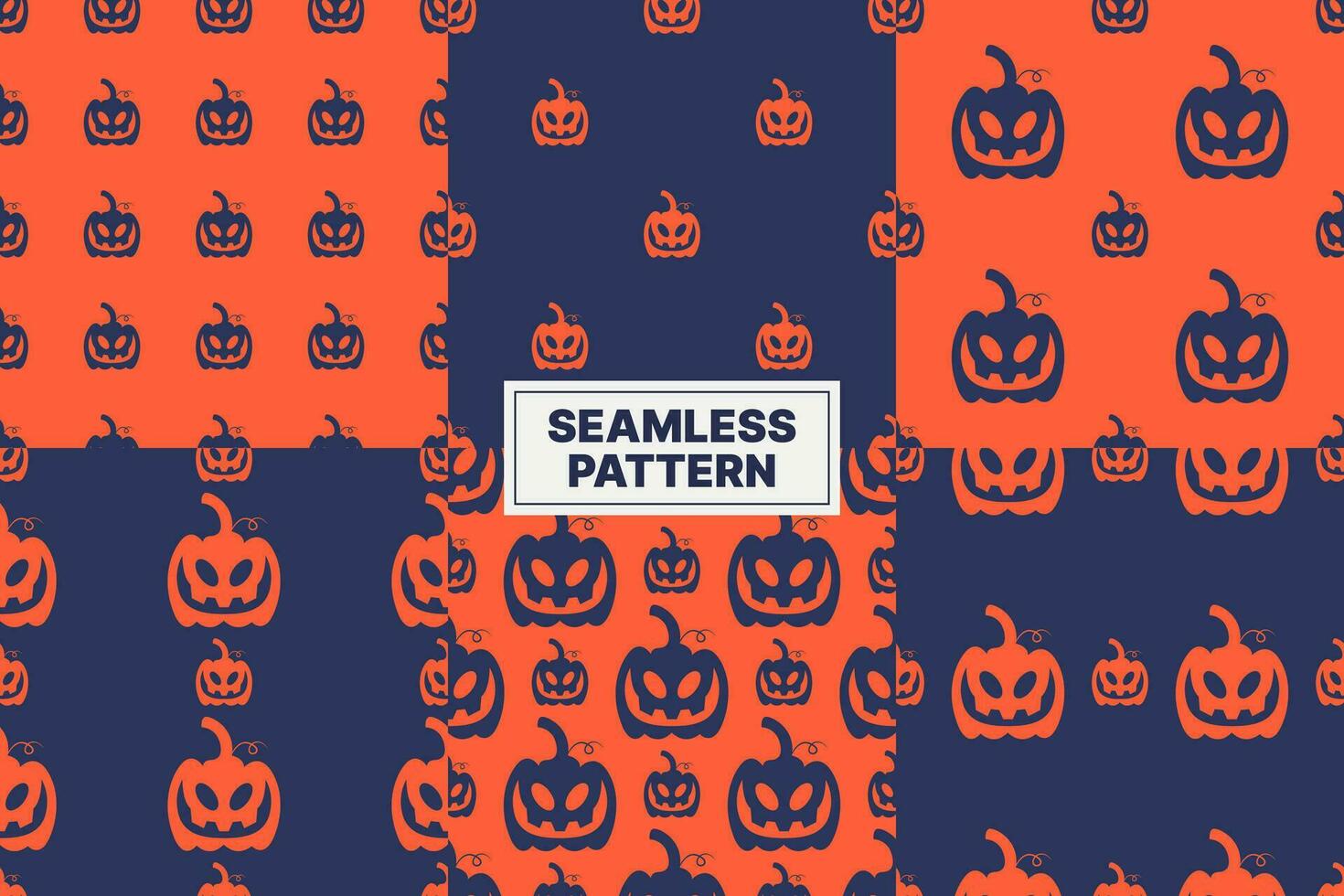 vector halloween pumpkin element seamless pattern collection