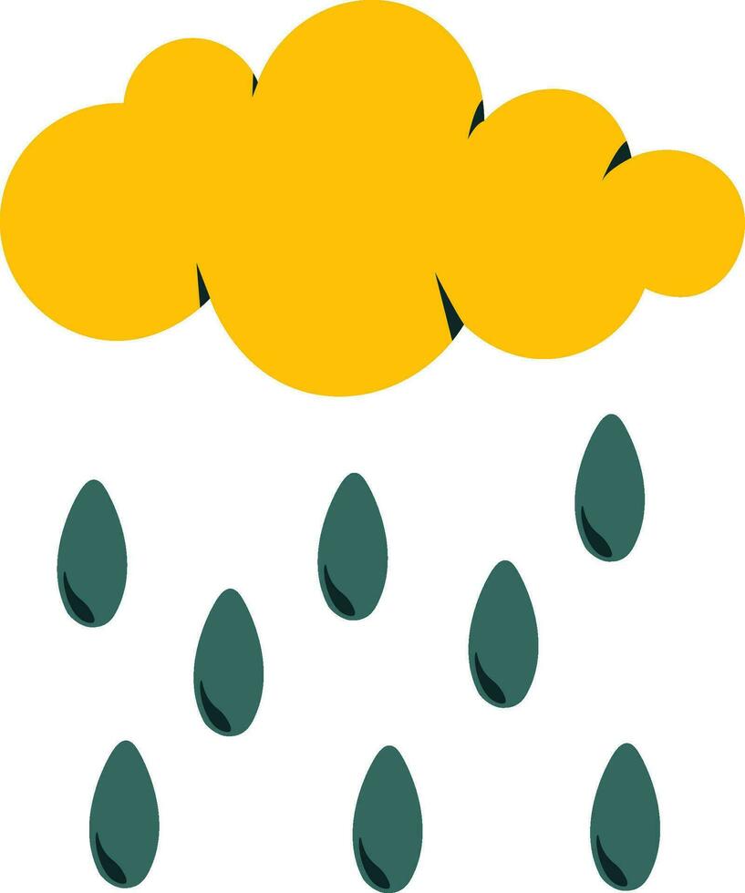 cloud and rain flat illustration icon vector