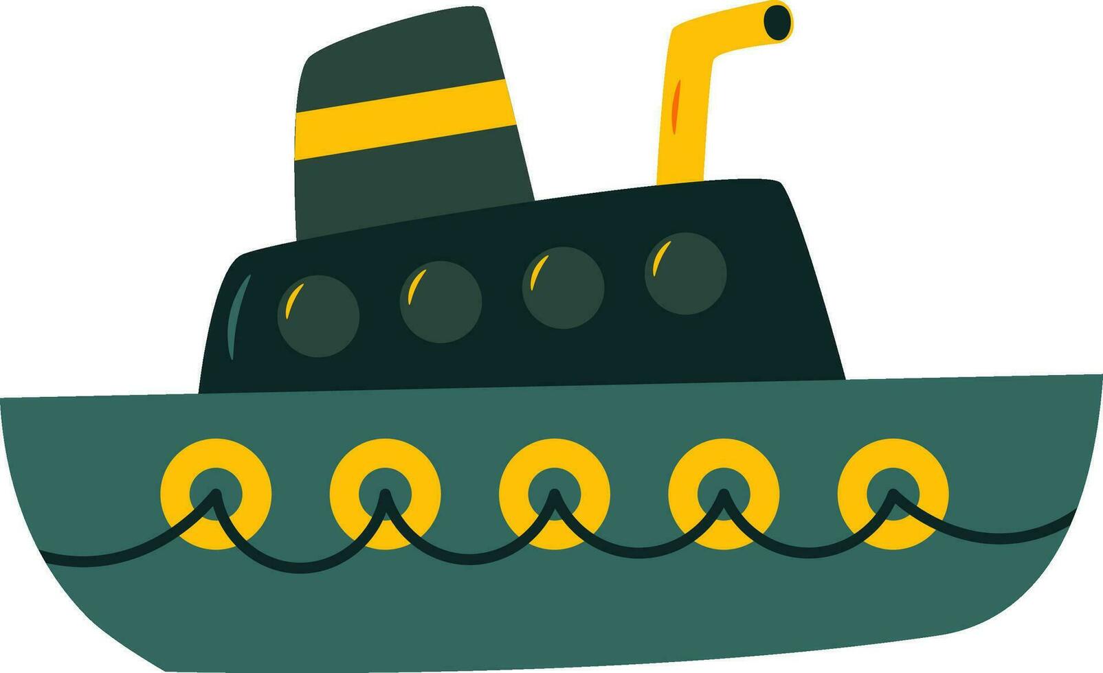 barco y pescar plano ilustración icono vector