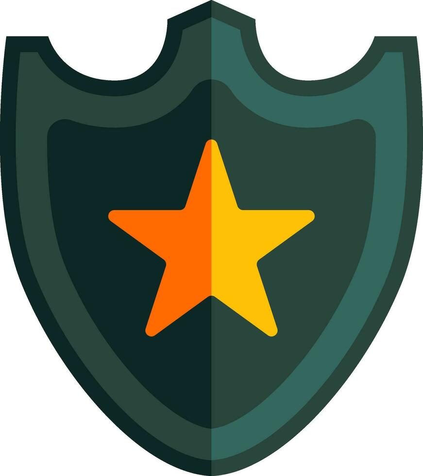 shield flat illustration, full color icon vector