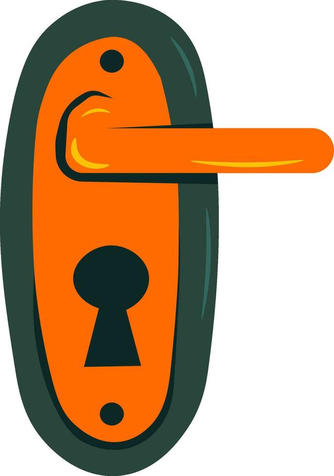 door handle flat illustration, full color icon vector