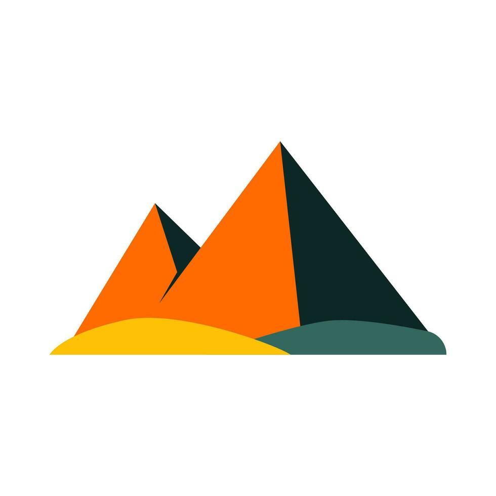 pyramid flat illustration, full color icon vector
