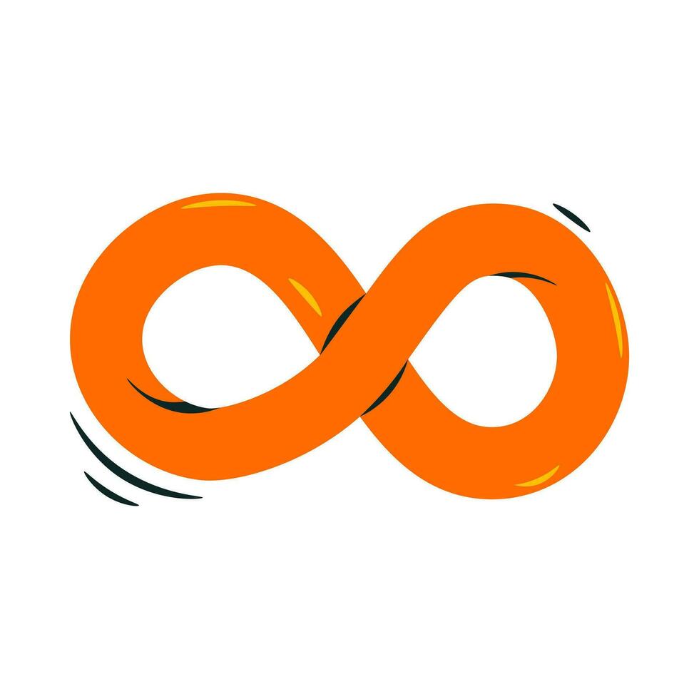 infinity flat illustration, full color icon vector