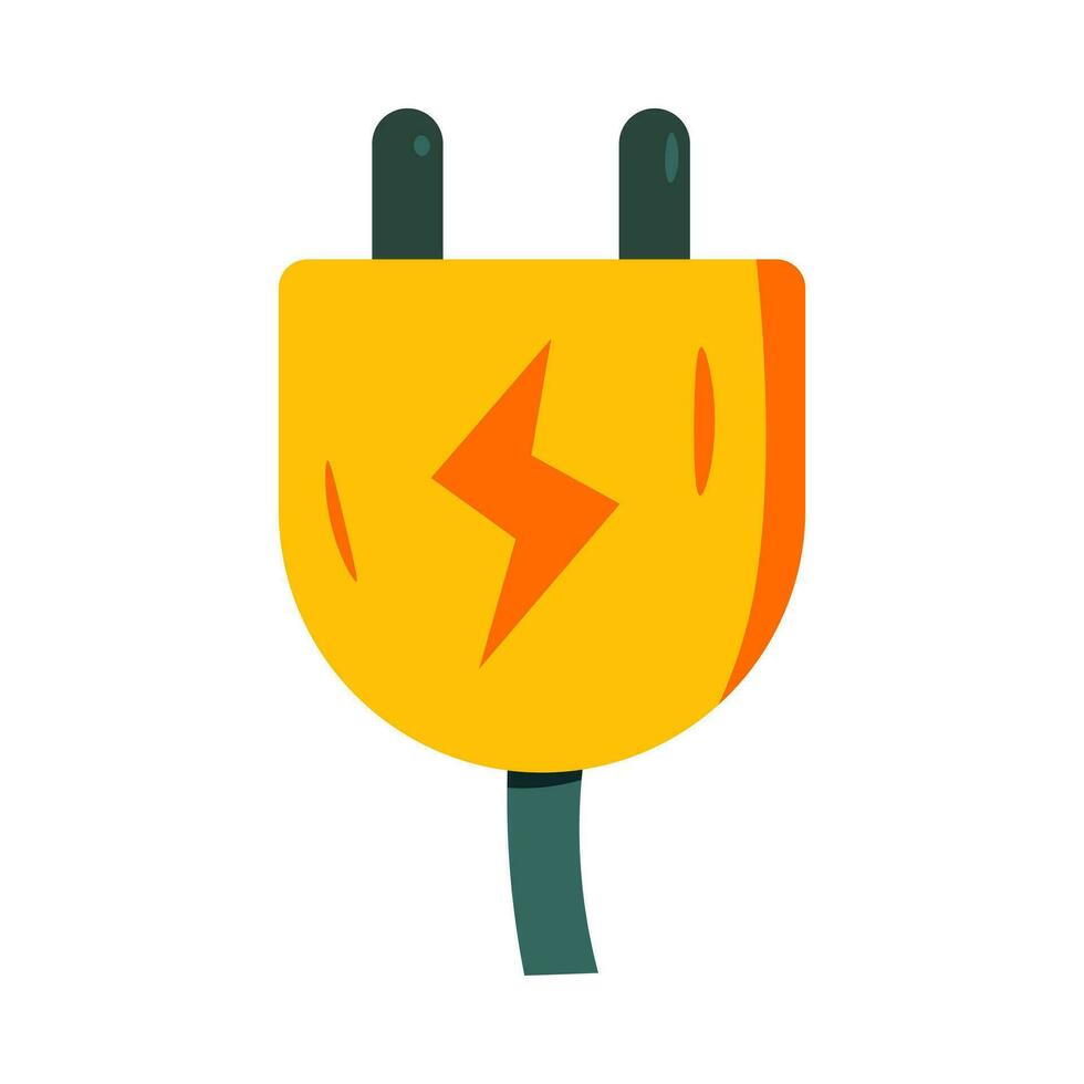 power cable flat illustration, full color icon vector