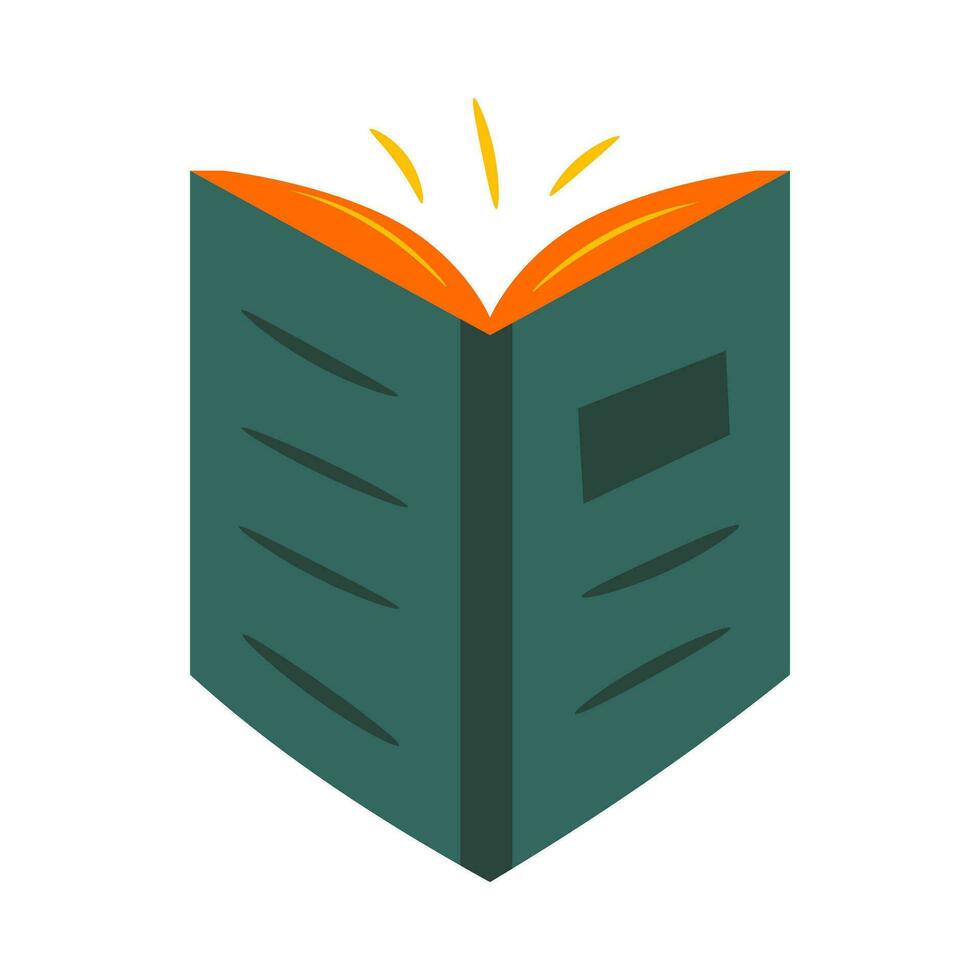 libro, lectura, escribir, nota, plano icono vector