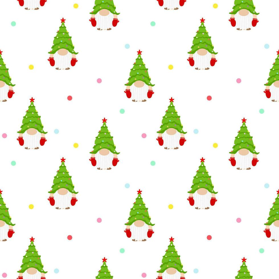 Vector - Cute Gnome with polka dot. Christmas, New year concept.