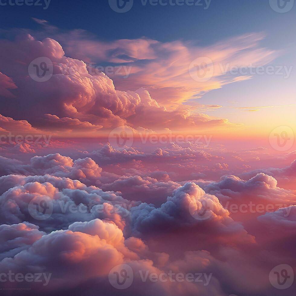 Beautiful Nature Background of Clouds in the Sky with Outdoor Concept AI Generative photo