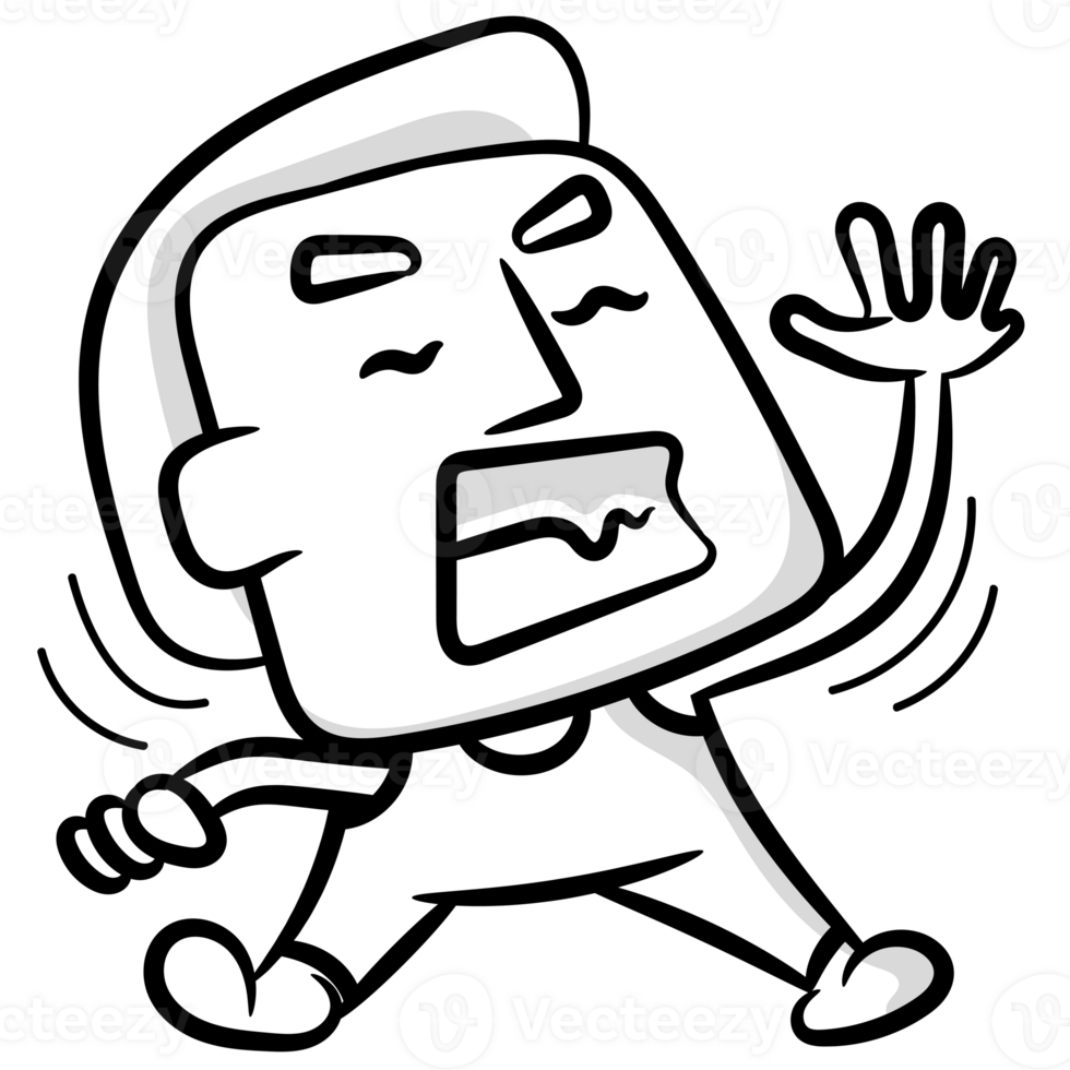 Young man cartoon angered gesture png