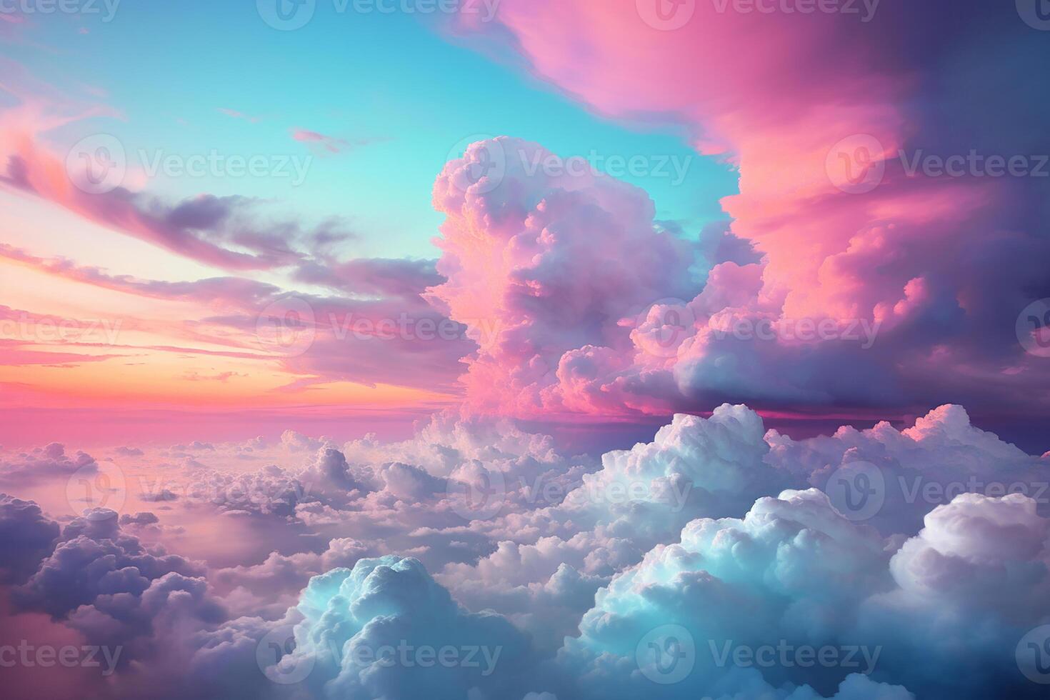 Beautiful View of Colorful Clouds in the Sky with Aesthetic Style Background at Twilight AI Generative photo