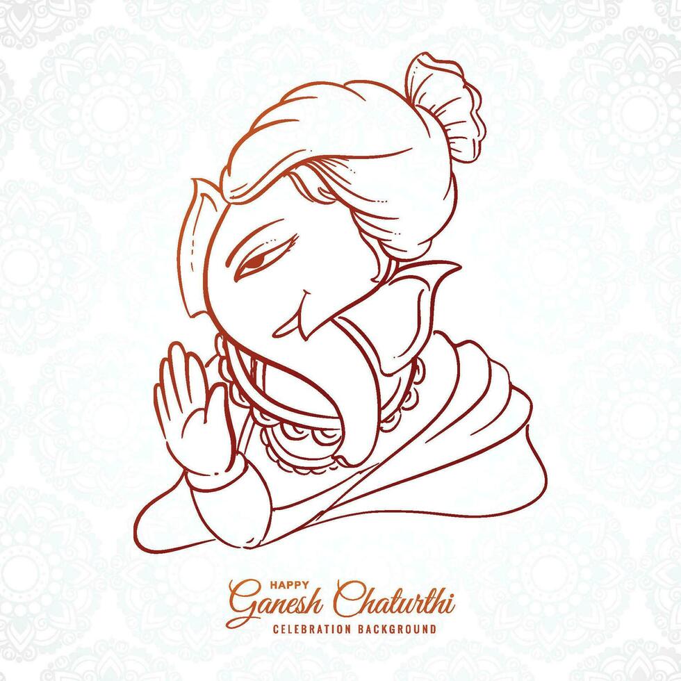 Beautiful ganesh chaturthi festival card background vector
