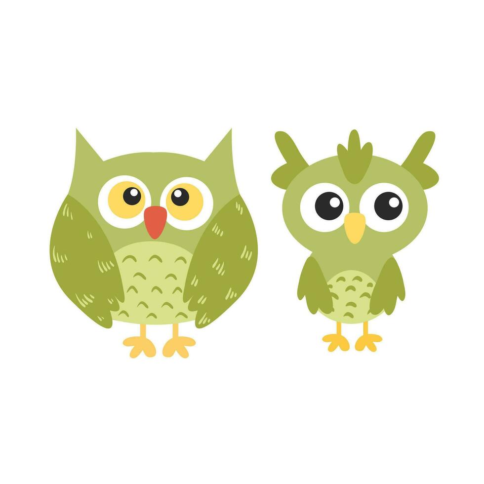 Cute Cartoon Owl Illustration Isolated In White Background vector