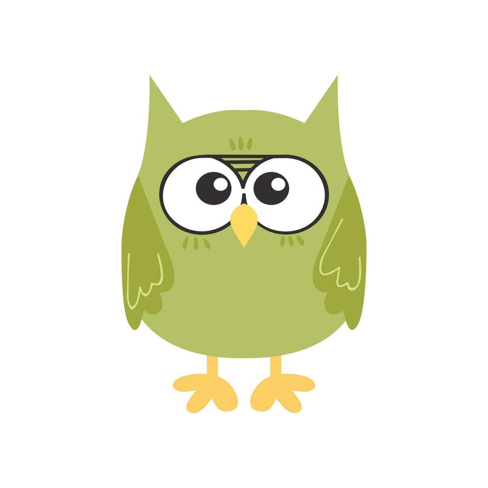 Cute Cartoon Owl Illustration Isolated In White Background vector