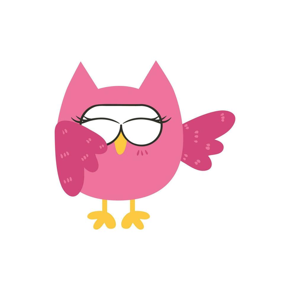 Cute Cartoon Owl Illustration Isolated In White Background vector