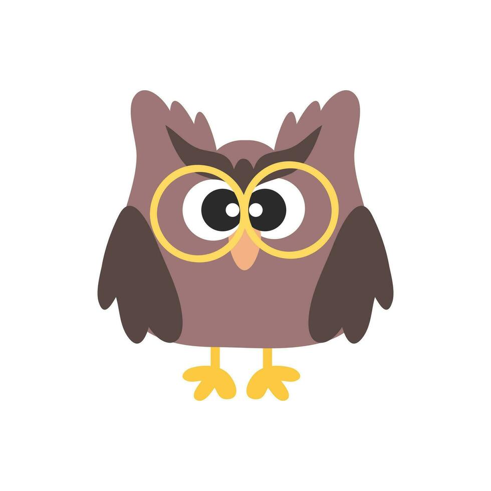 Cute Cartoon Owl Illustration Isolated In White Background vector