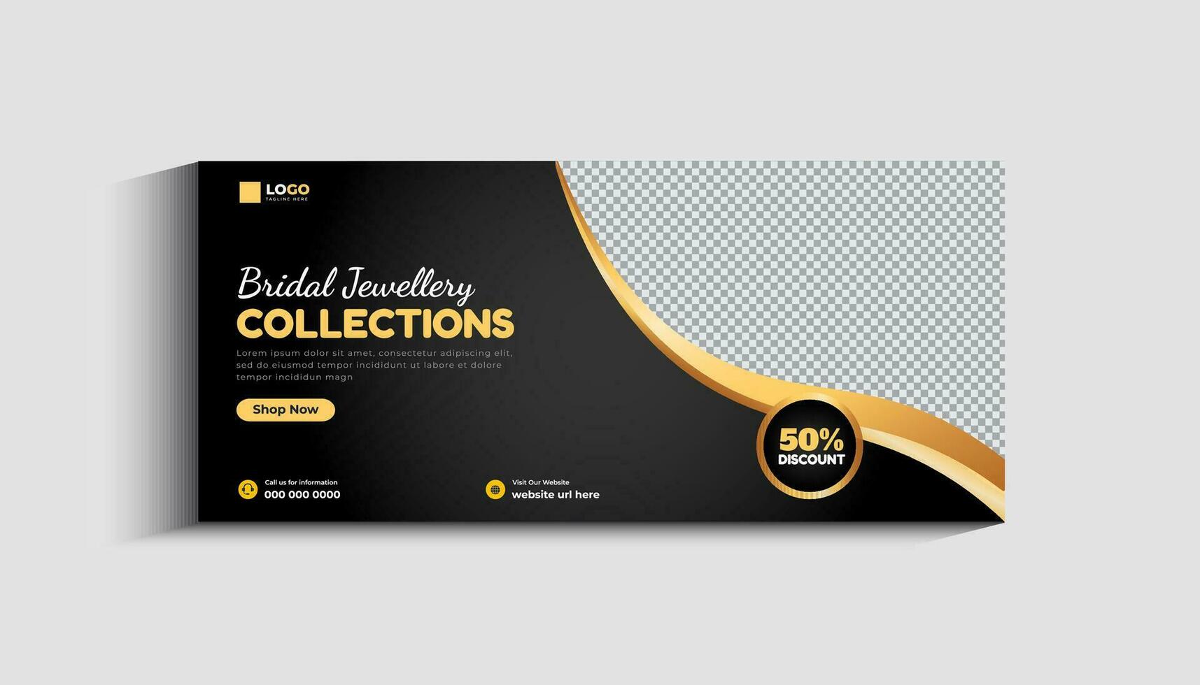 Jewelry Business Social media Cover Banner design Template vector
