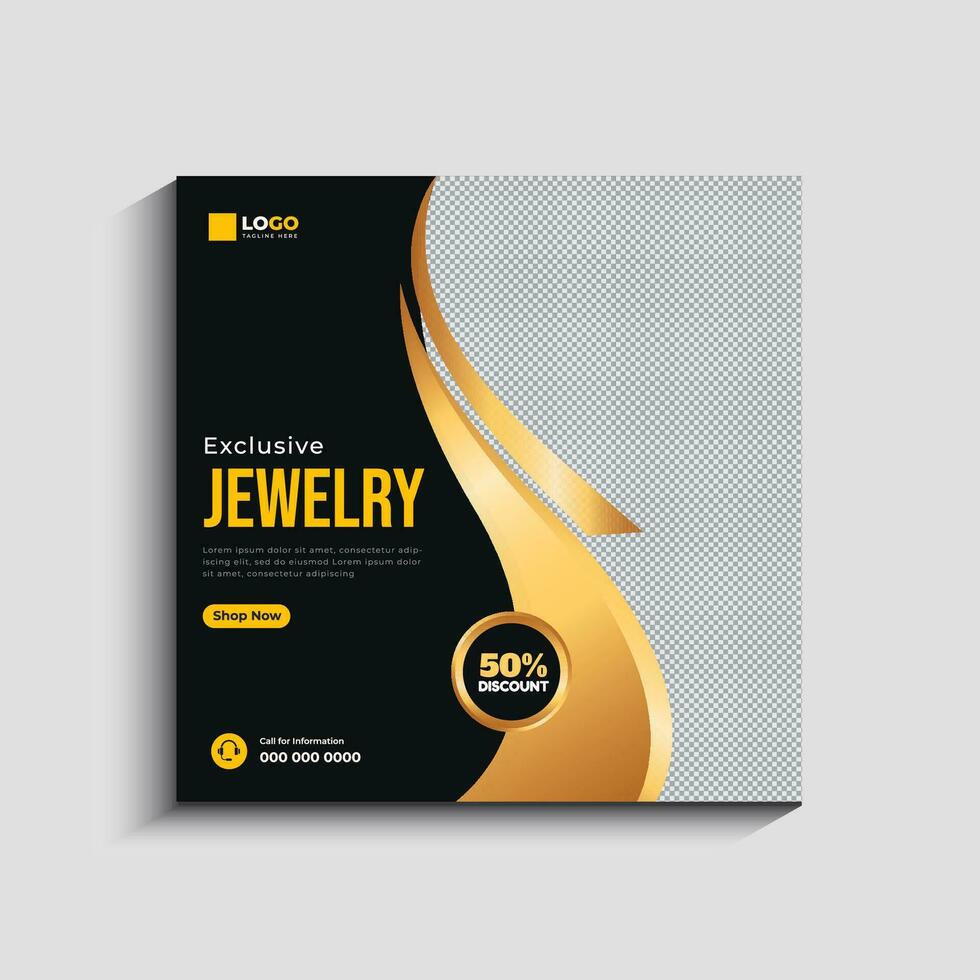 Jewelry social media post and web banner template vector