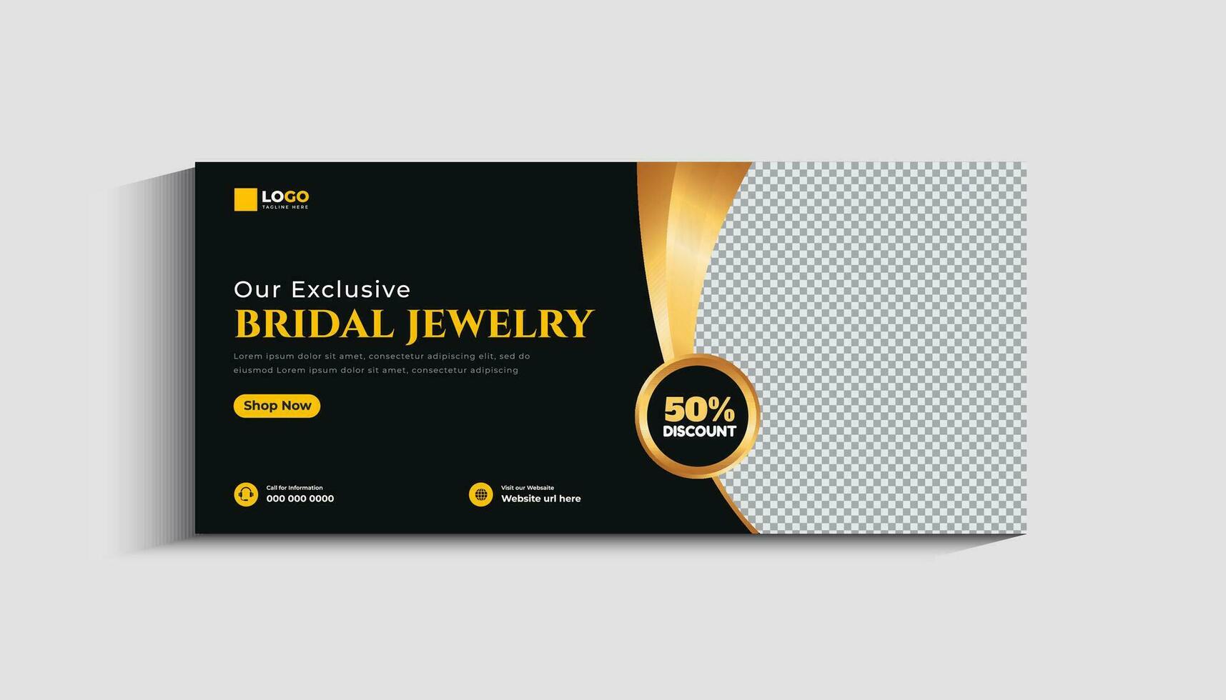 Jewelry Business Social media Cover Banner design Template vector