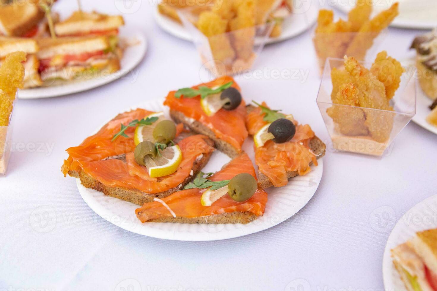 various snacks on the table photo