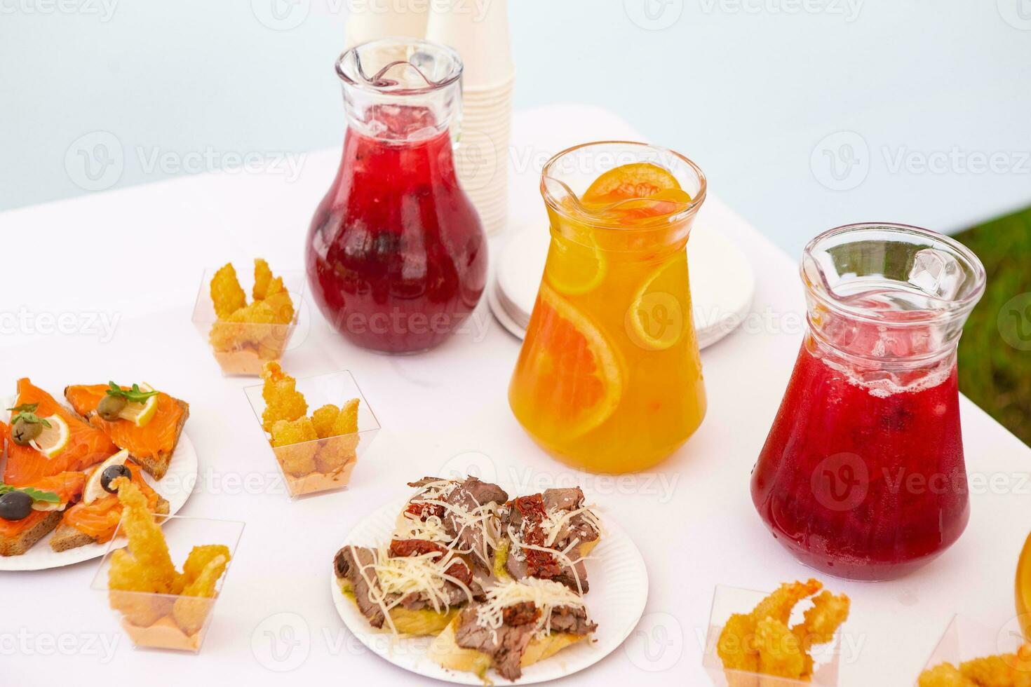 various snacks on the table photo