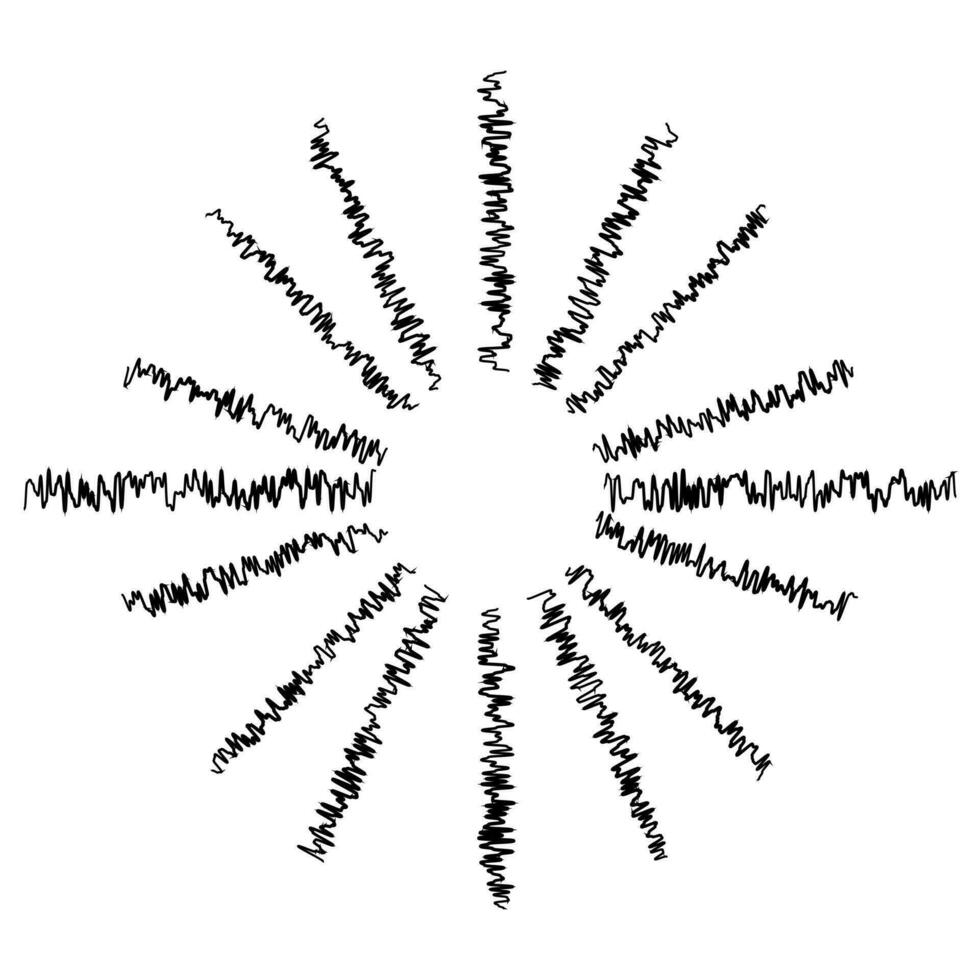 hand drawn doodle starburst, sunburst. doodle design element. vector illustration