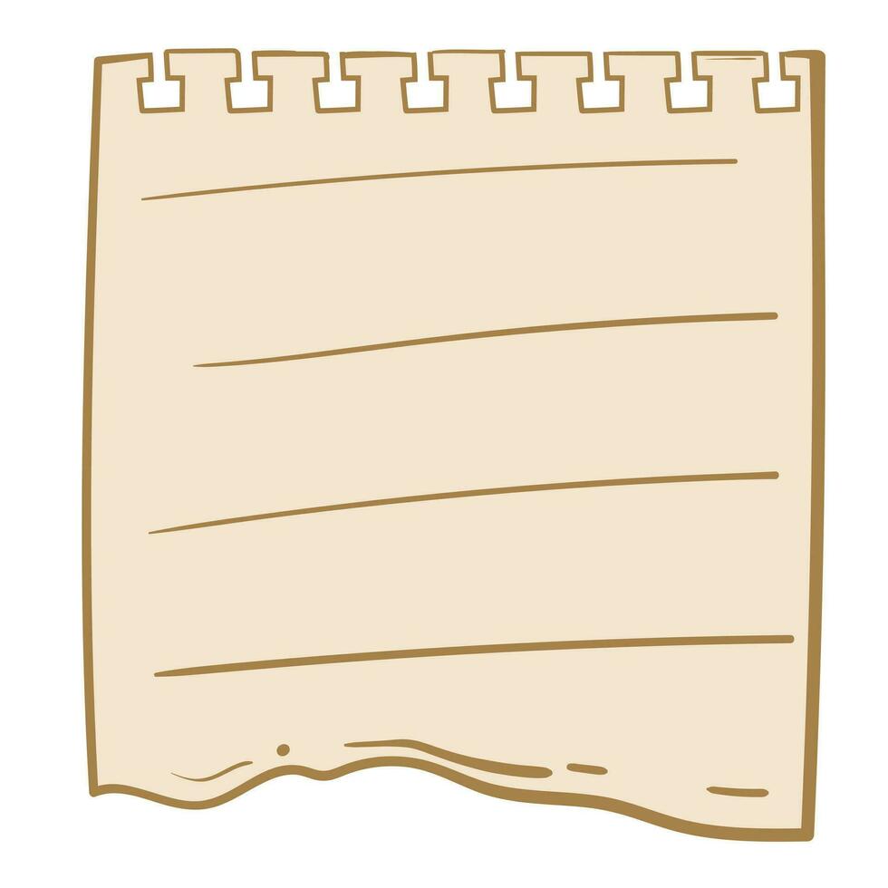 Sticky notes blank paper post memo message . Empty banner for old looking design of label, text header, title, calligraphy or lettering. Useful pretty tool, illustration in doodle style. vector
