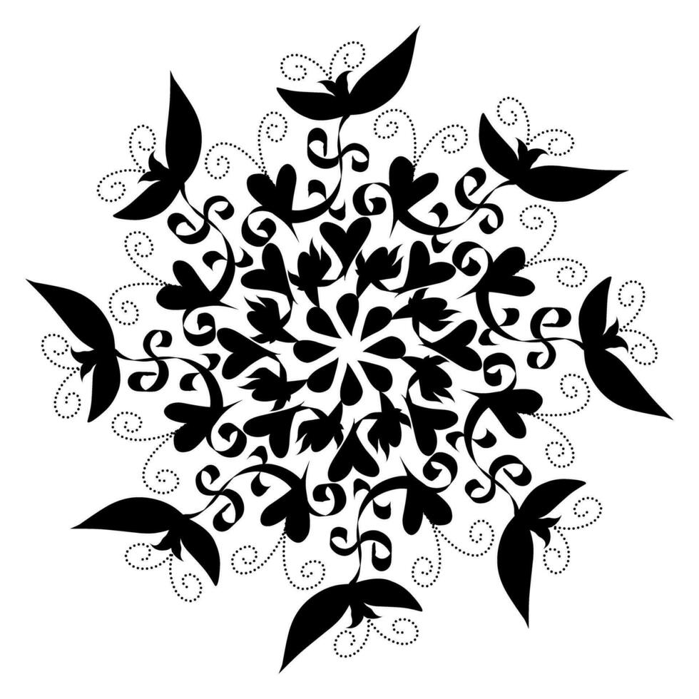 Black tribal mandala element illustration design. Perfect for tattoos, icons, background elements and wallpapers, stickers vector